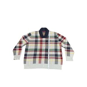Nautica Men's Sweater 3xl Preppy Plaid Shawl Neck Cotton Sailing Casual Jacquard